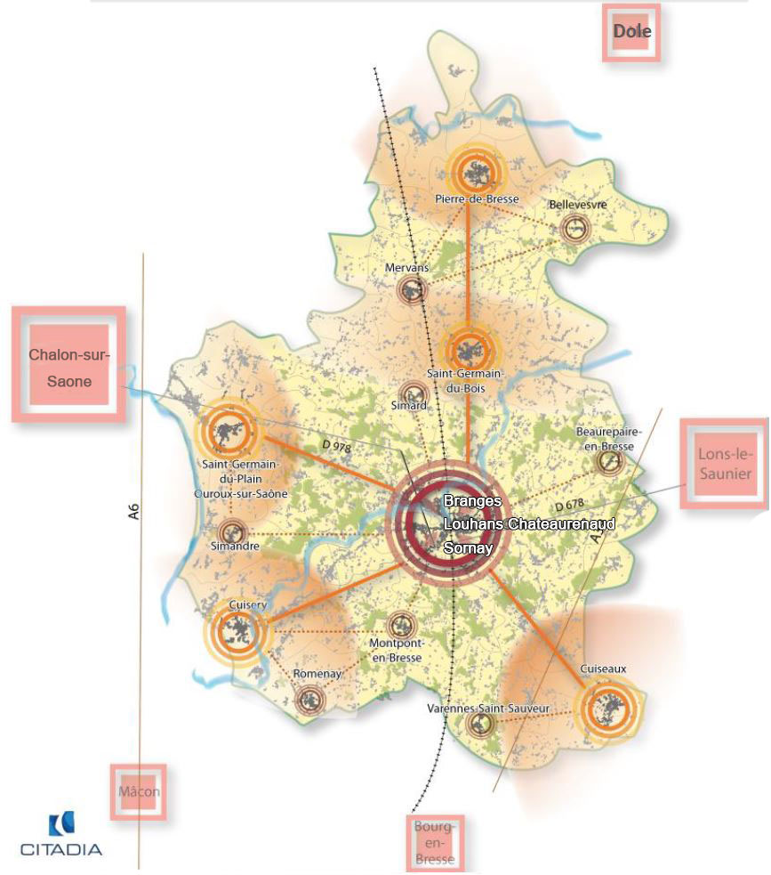 Carte de l'armature territoriale